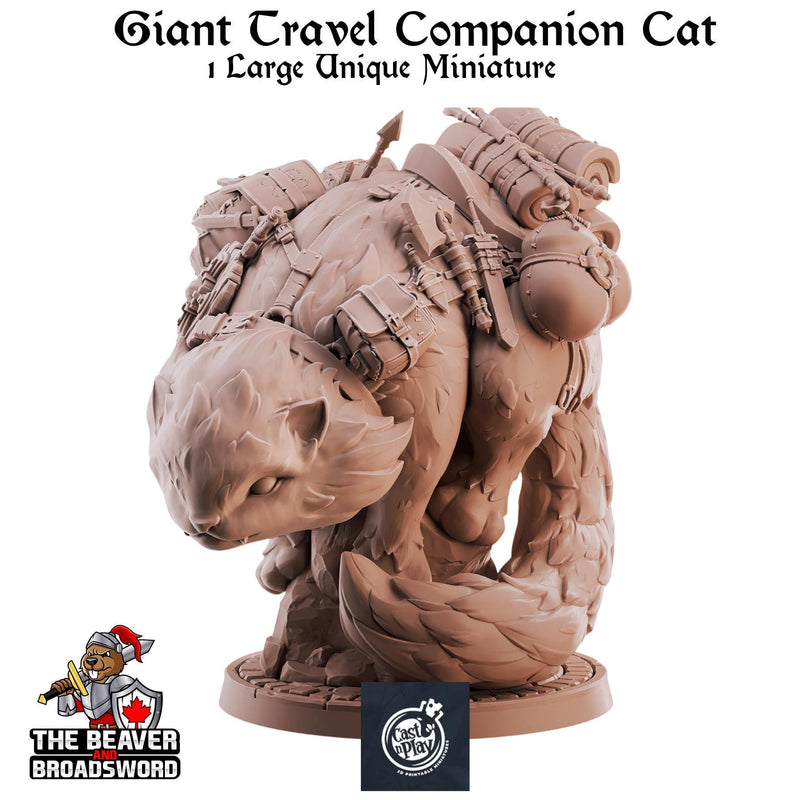 Giant Companion Cat mini | DnD Miniature, Premium Resin, Durable and Tough for your TTRPG and Wargaming! 32mm, 28mm, Travel, Caravan