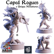 Caped Rogues mini set | DnD Miniature, Premium Resin, Durable and Tough for your TTRPG and Wargaming! 32mm, 28mm, Thief, Assassin