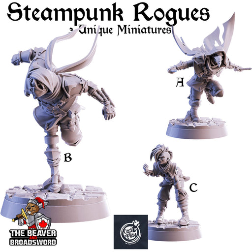 Steampunk Rogues mini set | DnD Miniature, Premium Resin, Durable and Tough for your TTRPG and Wargaming! 32mm, 28mm, Thief, Assassin