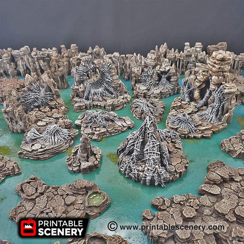 Wicked Webs 9pc terrain set | DnD RPG and Warming Terrain, Durable and High quality. Perfect For Diorama and Models. Caver, Cave, Spider