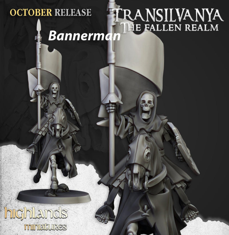 Mounted Skeleton Warrior Set - Highland Miniature | DnD | Undead | melee | 32mm | Pathfinder | Graveyard | TTRPG | Wargaming | Frostgrave