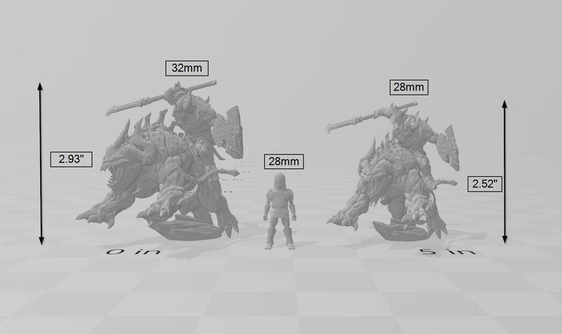 Helmeted Infernal Warbeast Riders Mini Set | Premium Resin Miniatures for Tabletop Gaming, DnD, Wargaming and more!