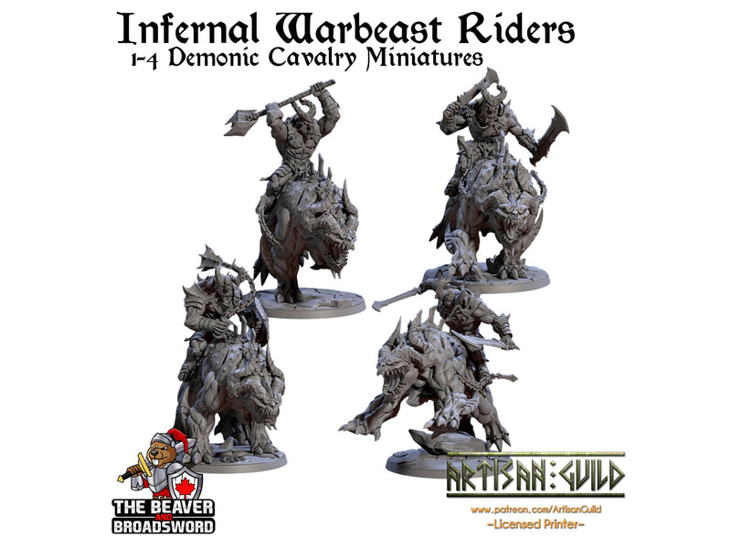 Infernal Warbeast Riders Mini Set | Premium Resin Miniatures for Tabletop Gaming, DnD, Wargaming and more!