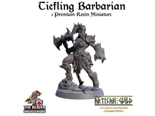 Demonic Tiefling Barbarian | Premium Resin Miniature for Tabletop Gaming, DnD, Wargaming and more!