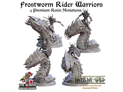 Frostworm Rider Warriors Mini Set | Premium Resin Miniatures for Tabletop Gaming, DnD, Wargaming and more! Perfect Elf or Drow