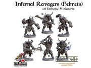 Helmeted Infernal Ravagers Mini Set | Premium Resin Miniatures for Tabletop Gaming, DnD, Wargaming and more!