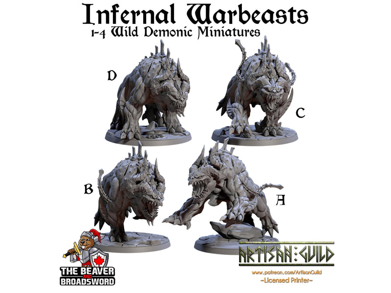 Infernal Warbeasts Mini Set | Premium Resin Miniatures for Tabletop Gaming, DnD, Wargaming and more!