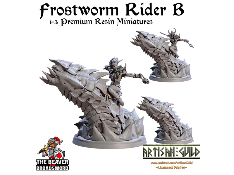 Frostworm Rider B | Premium Resin Miniature for Tabletop Gaming, DnD, Wargaming and more! Perfect Elf or Drow