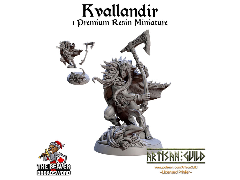 Kvallandir Trollkiller | Premium Resin Miniature for Tabletop Gaming, DnD, Wargaming and more! Perfect Elf or Drow Fighter