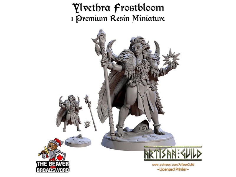 Ylvethra Frostbloom | Premium Resin Miniature for Tabletop Gaming, DnD, Wargaming and more! Perfect Elf or Drow Druid