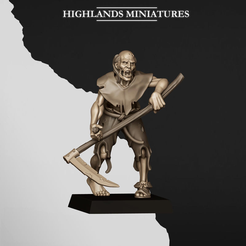Zombie Unit 10 or 20 Mini Set - 28/32mm Scale Premium Resin Models for Wargaming and RPG, DnD