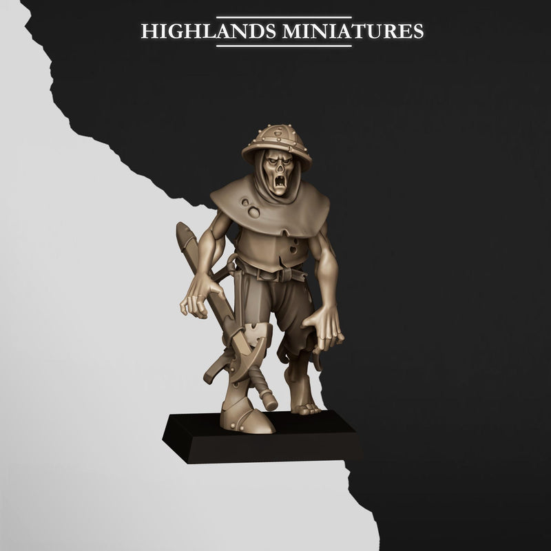 Zombie Unit 10 or 20 Mini Set - 28/32mm Scale Premium Resin Models for Wargaming and RPG, DnD