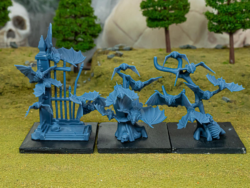Bat Swarm 3 or 6 Mini Set - 28/32mm Scale Premium Resin Models for Wargaming and RPG, DnD