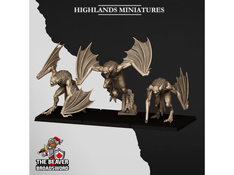 Crypt Bats 3 or 6 Mini Set - 28/32mm Scale Premium Resin Models for Wargaming and RPG, DnD