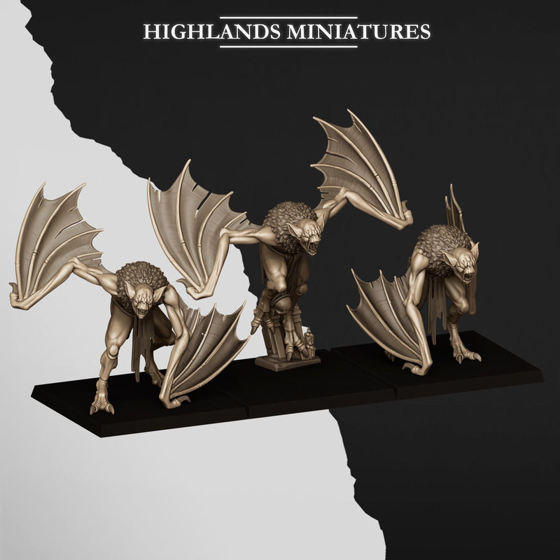 Crypt Bats 3 or 6 Mini Set - 28/32mm Scale Premium Resin Models for Wargaming and RPG, DnD