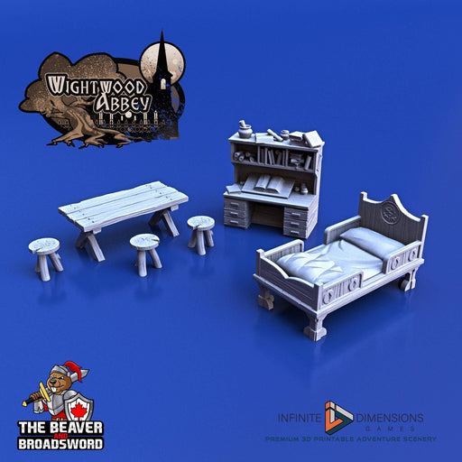 Medieval Dwelling 6pc Miniature Furniture Set | Premium Resin Mini Scatter Terrain for Tabletop Gaming, DnD, Wargaming and more!