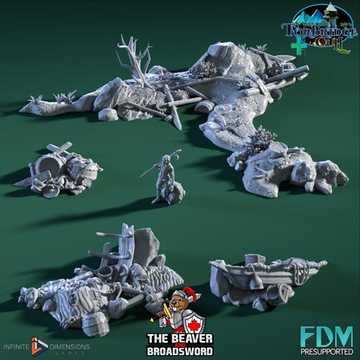 Flotsam and Jetsam 4pc Miniature Scatter Set | Premium Mini Scatter Terrain for Tabletop Gaming, DnD, Wargaming and more!