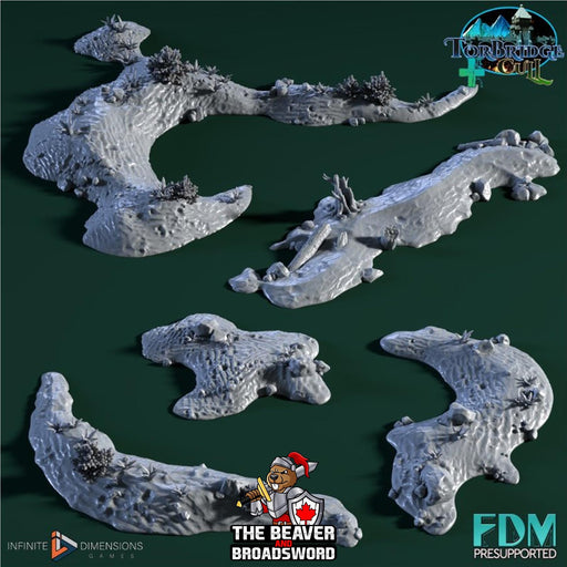 Sand Bars 5pc Miniature Scatter Set | Premium Mini Terrain for Tabletop Gaming, DnD, Wargaming and more!