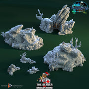 Large Rocks and Warrens Terrain Set | Premium Mini Scatter Terrain for Tabletop Gaming, DnD Wargaming and more!