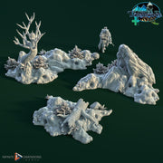 Large Rocks and Warrens Terrain Set | Premium Mini Scatter Terrain for Tabletop Gaming, DnD Wargaming and more!