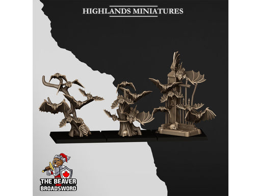 Bat Swarm 3 or 6 Mini Set - 28/32mm Scale Premium Resin Models for Wargaming and RPG, DnD