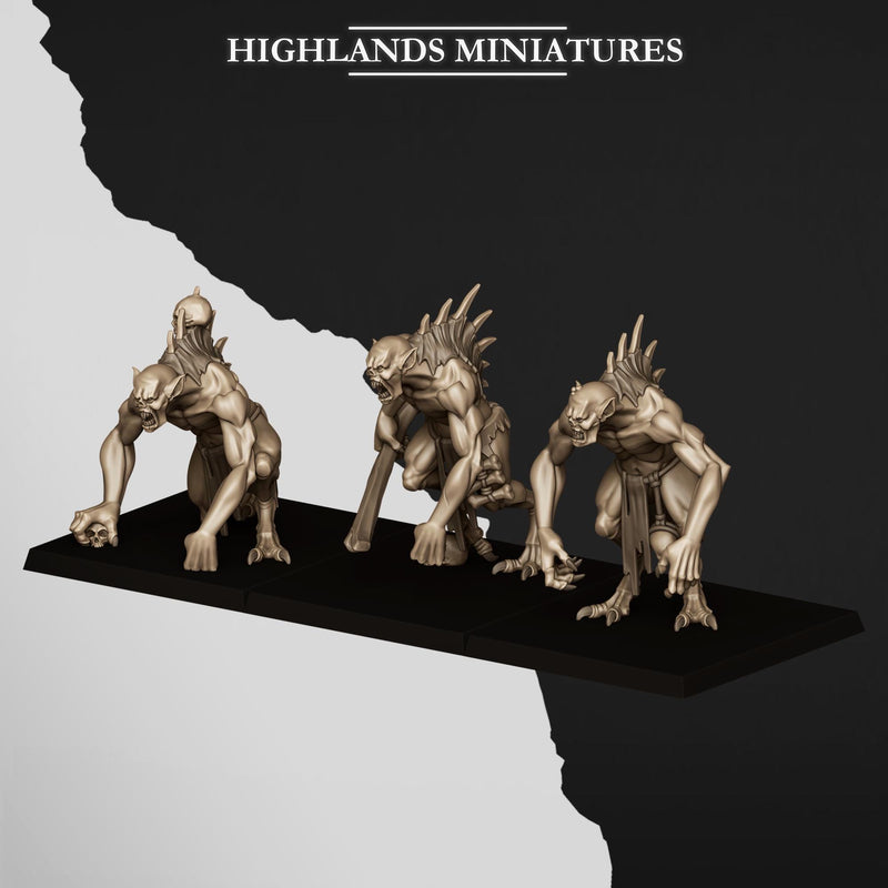 Crypt Ghouls 3 or 6 Mini Set - 28/32mm Scale Premium Resin Models for Wargaming and RPG, DnD