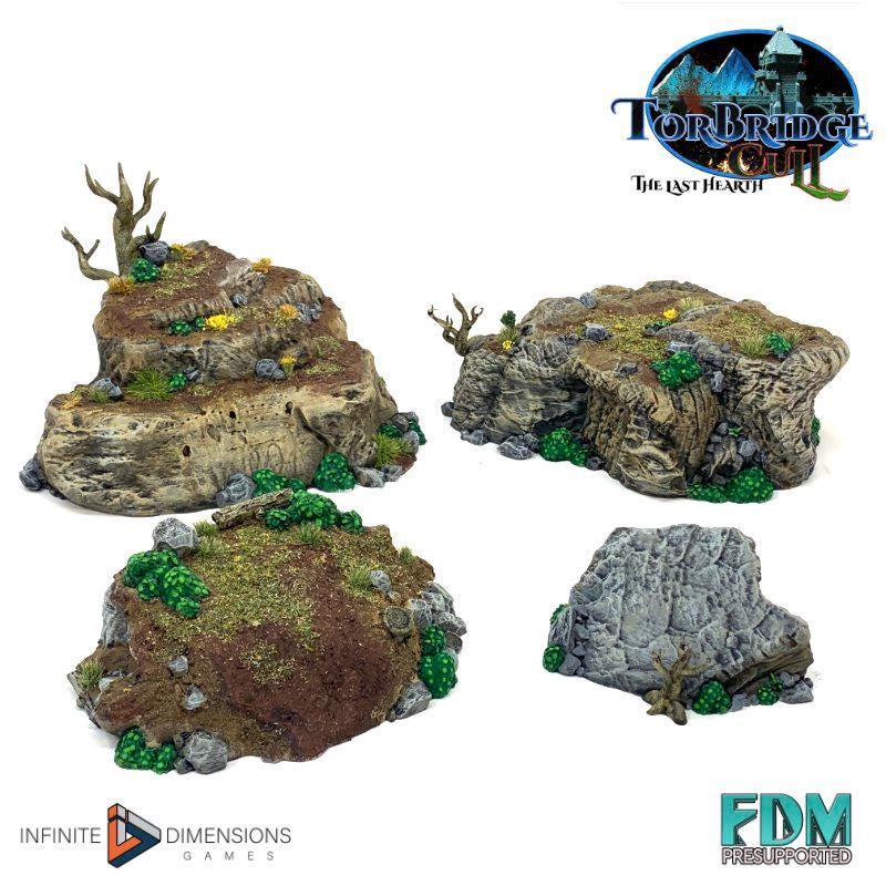 Ambush Cliffs Terrain Set | Premium Mini Scatter Terrain for Tabletop Gaming, DnD, Wargaming and more!