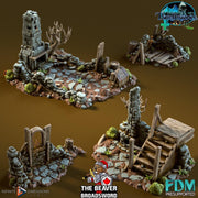 Ruined Building Scatter Terrain Set | Premium Mini Scatter Terrain for Tabletop Gaming, DnD, Wargaming and more!
