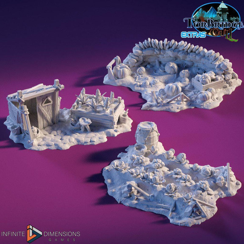 Vegetable Gardens Terrain Set | Premium Mini Scatter Terrain for Tabletop Gaming, DnD, Wargaming and more!