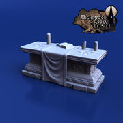 Church Furnishings 9pc Miniature Furniture Set | Premium Resin Mini Scatter Terrain for Tabletop Gaming, DnD, Wargaming and more!