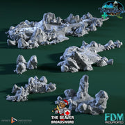 Rocky Isles 5pc Miniature Scatter Set | Premium Mini Terrain for Tabletop Gaming, DnD, Wargaming and more!