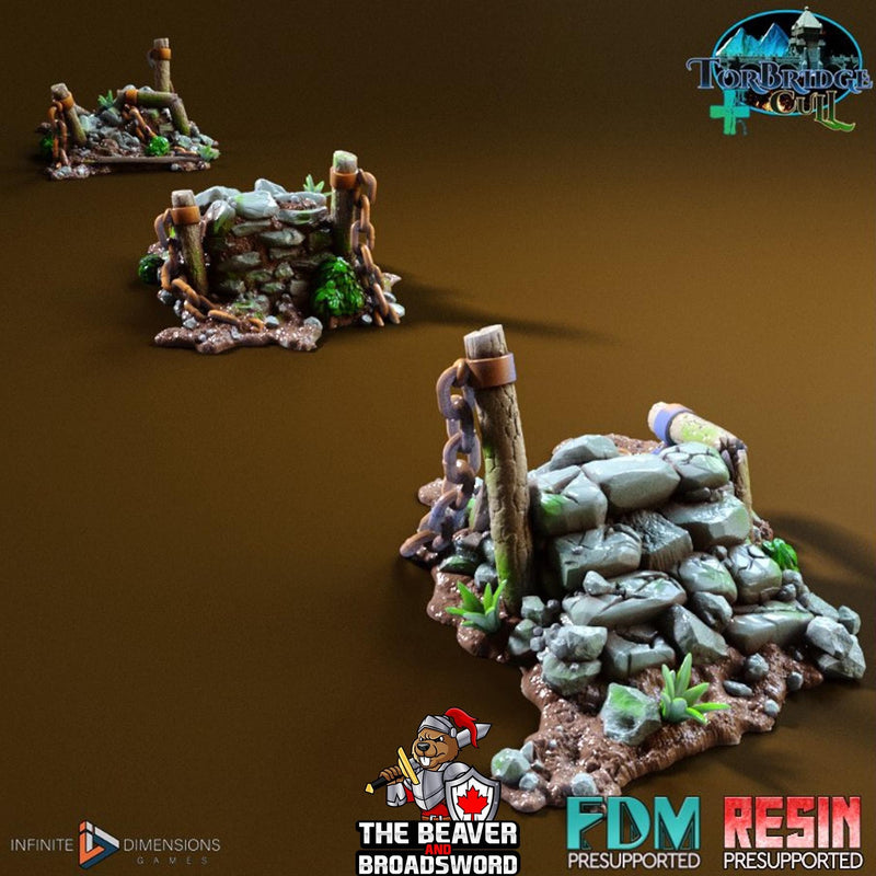 Suspension Bridge Ruins Terrain Set | Premium Mini Scatter Terrain for Tabletop Gaming, DnD, Wargaming and more!