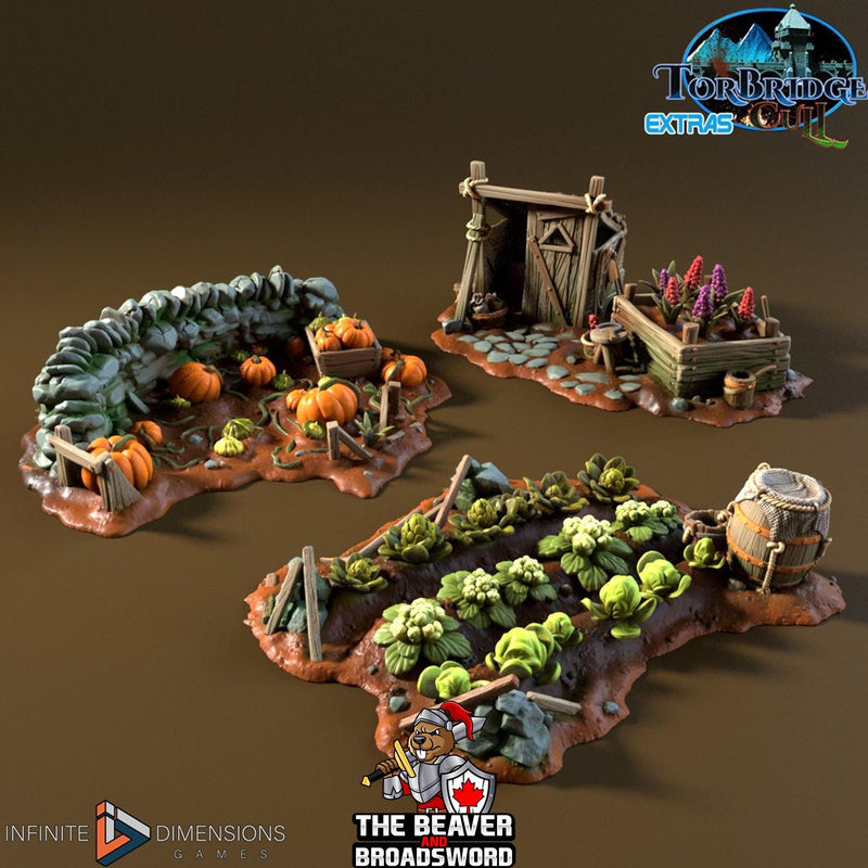 Vegetable Gardens Terrain Set | Premium Mini Scatter Terrain for Tabletop Gaming, DnD, Wargaming and more!