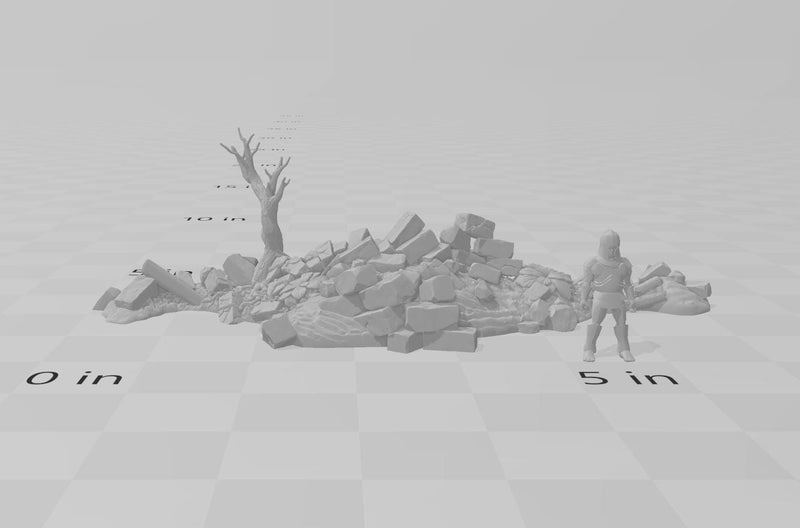 Stone Debris Piles 5pc Terrain Set | Premium Mini Scatter Terrain for Tabletop Gaming, DnD, Wargaming and more!