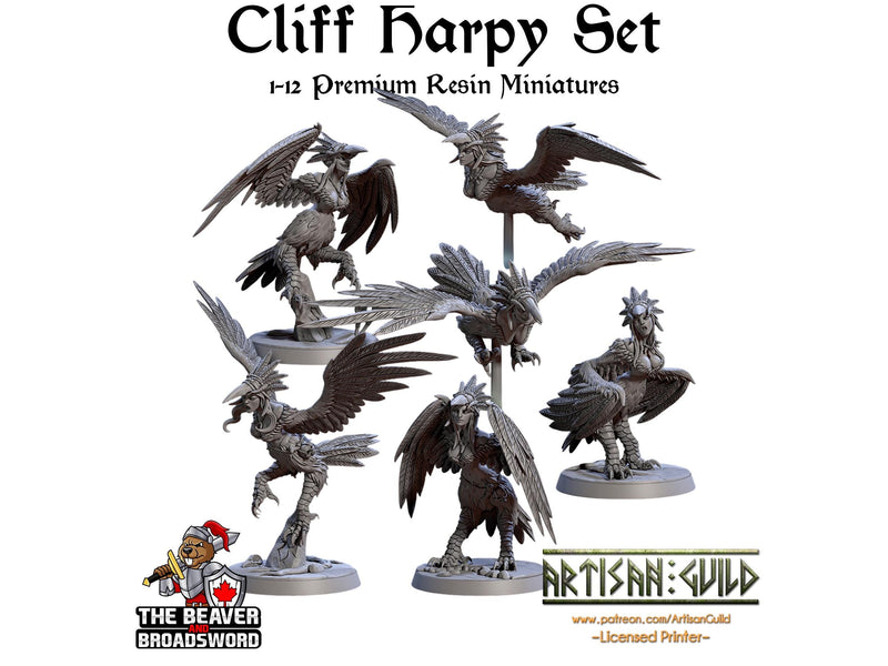 Cliff Harpies 1-12 Miniature Set | Premium Resin Miniatures for Tabletop Gaming, DnD, Wargaming and more!