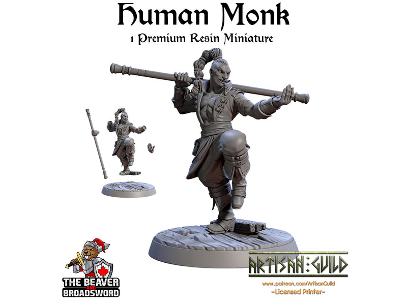 Human Male Monk | Premium Resin Miniature for Tabletop Gaming, DnD, Wargaming and more!