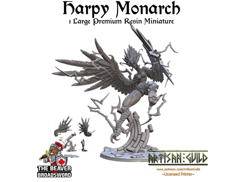 Harpy Monarch Large Mini | Premium Resin Miniature for Tabletop Gaming, DnD, Wargaming and more!