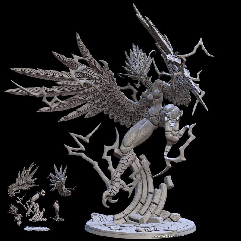 Harpy Monarch Large Mini | Premium Resin Miniature for Tabletop Gaming, DnD, Wargaming and more!
