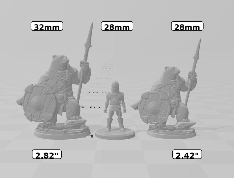 Polar Bear Warriors Mini Set | Premium Resin Miniature for Tabletop Gaming, DnD, Wargaming and more!