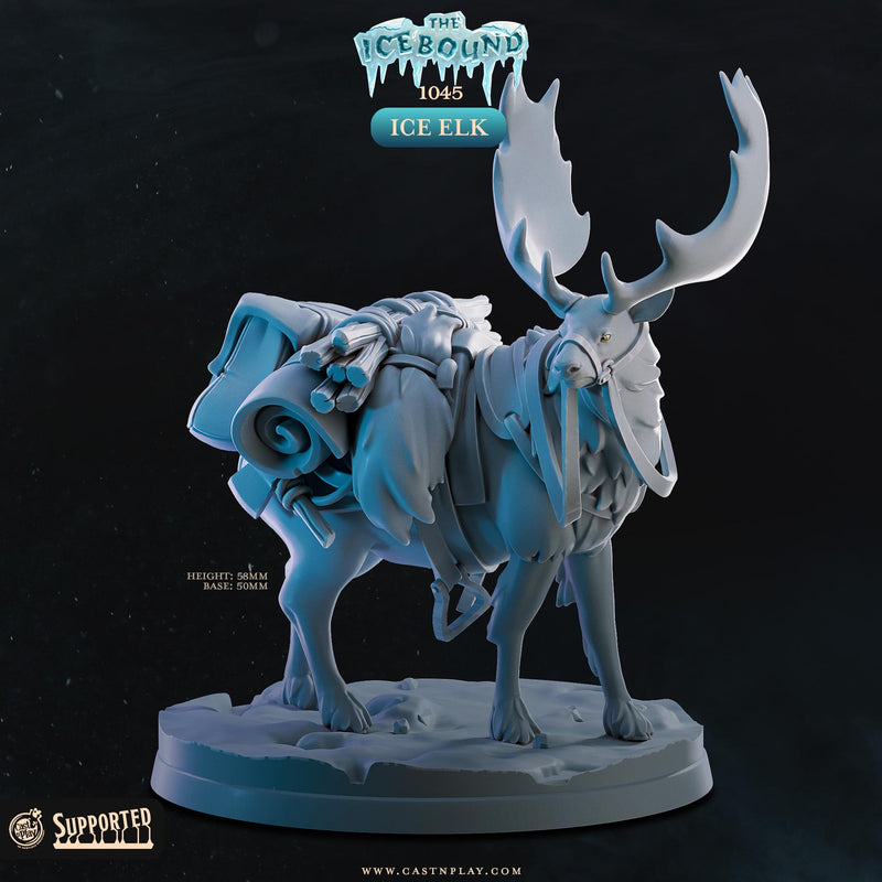 Ice Elk Mini | Premium Resin Miniature for Tabletop Gaming, DnD, Wargaming and more!
