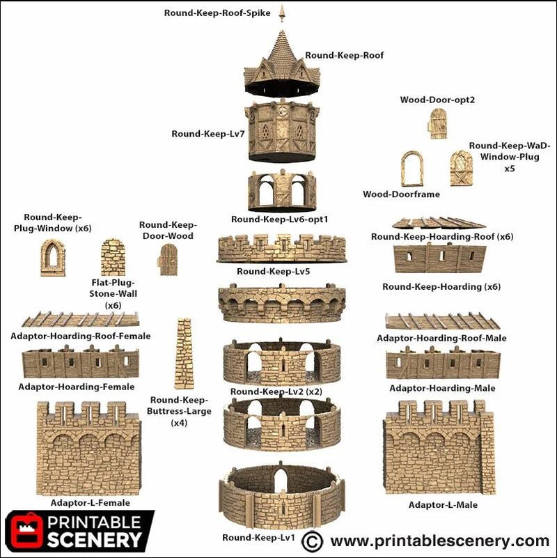 The Round Keep - Medieval Gaming Terrain for your Wargaming, Tabletop RPGs and Dioramas!