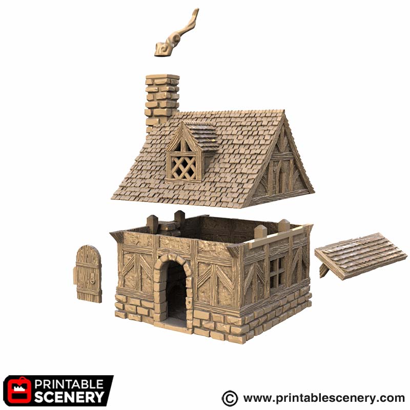 Bella’s Cottage – Printable Scenery 3D printed tabletop terrain