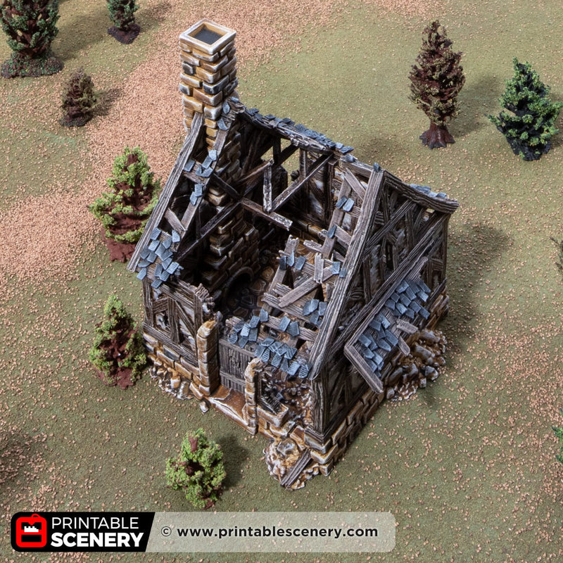 Ruined Bella’s Cottage – Printable Scenery 3D printed tabletop terrain