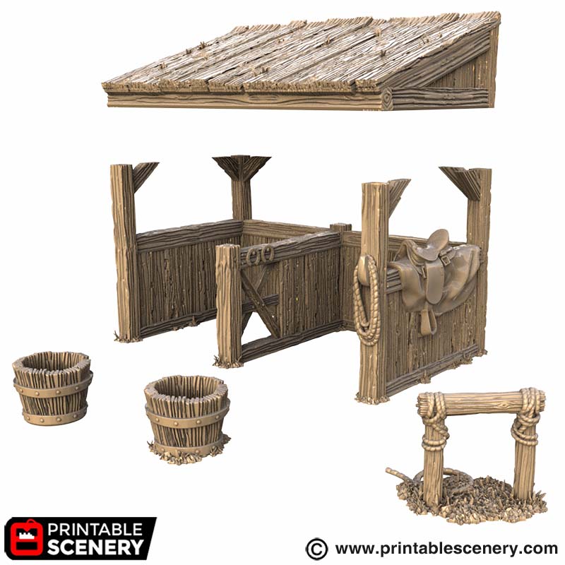Castle Stables – Printable Scenery 3D printed tabletop terrain