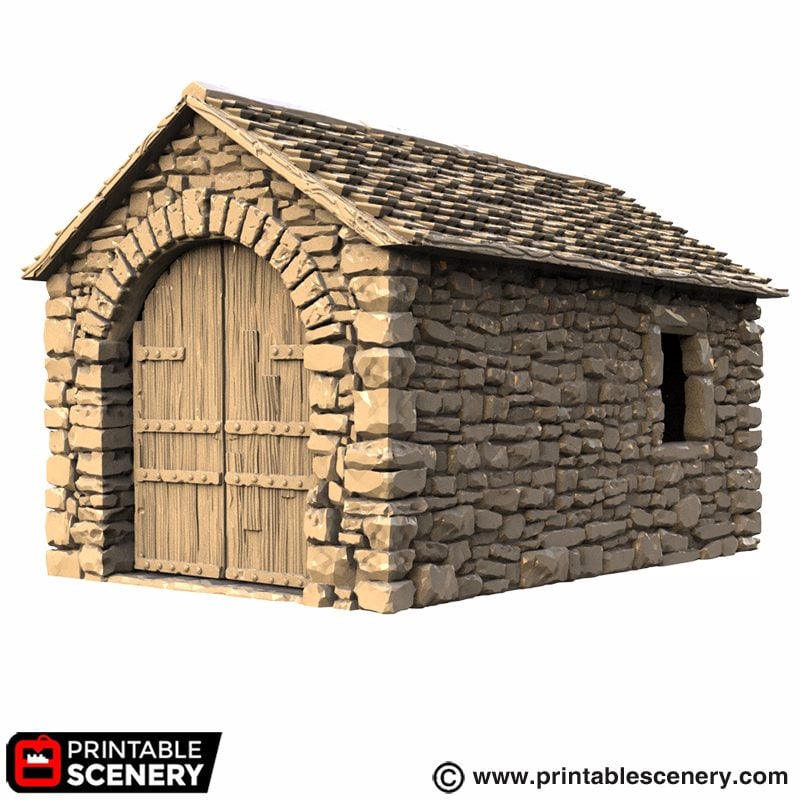 Castle Stone Barn – Printable Scenery 3D printed tabletop terrain