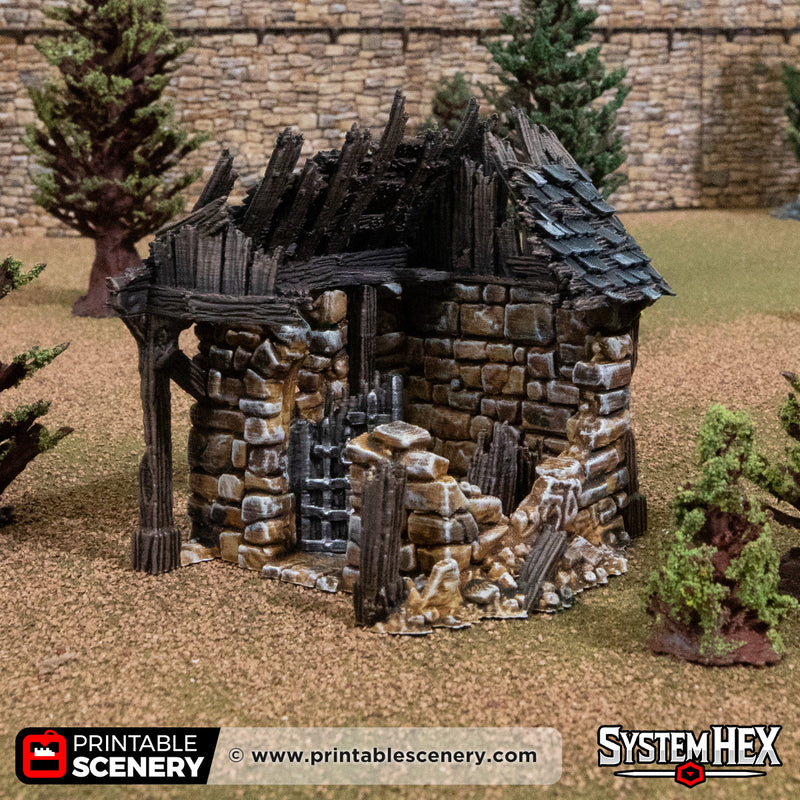 Ruined Outside Vault – Printable Scenery 3D printed tabletop terrain