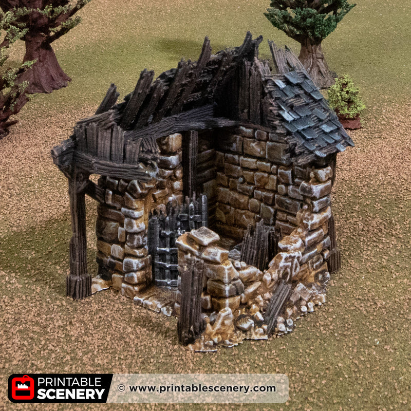 Ruined Outside Vault – Printable Scenery 3D printed tabletop terrain