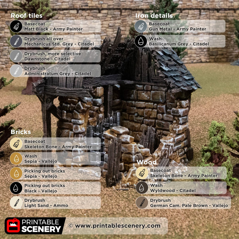 Ruined Outside Vault – Printable Scenery 3D printed tabletop terrain