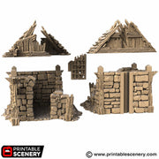 Ruined Outside Vault – Printable Scenery 3D printed tabletop terrain