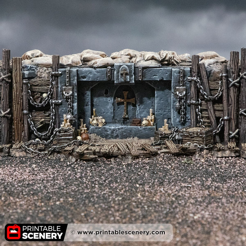 Sunken Trench Shrine – Trench Crusade compatible SystemHEX 3D printed terrain